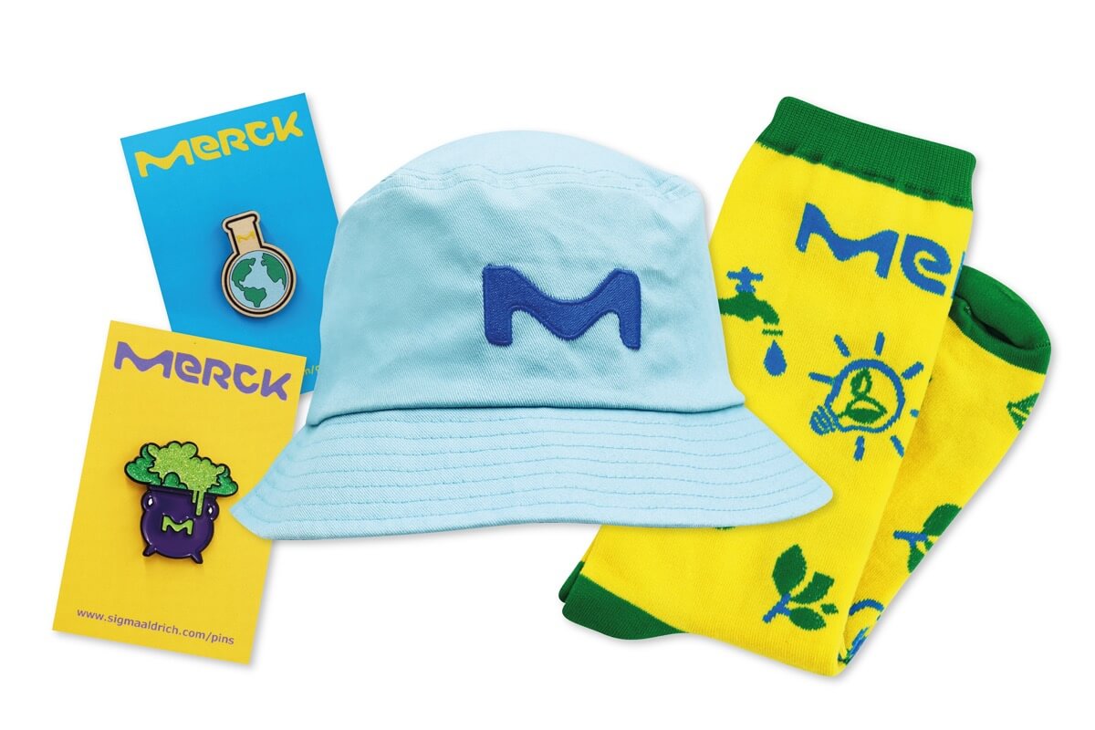 A collection of Merck merch